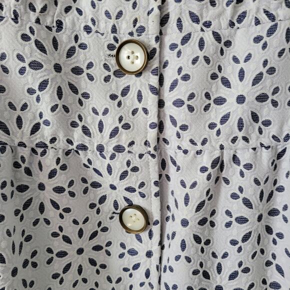 Anthropologie Eyelet Print Peplum Trench Coat - Picture 6 of 7